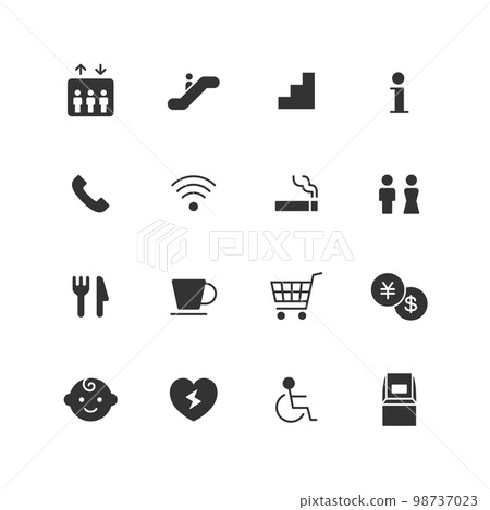 Floor guide icon set (black) 98737023