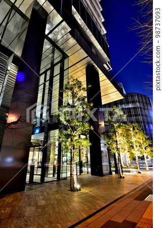 A high-rise office building business area around Shibuya Station Beautiful night view of Solasta lit up A high-rise office building business area around Shibuya Station Beautiful night view of Solasta lit up 98737093