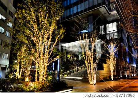 A high-rise office building business area around Shibuya Station Beautiful night view of Solasta lit up A high-rise office building business area around Shibuya Station Beautiful night view of Solasta lit up 98737096