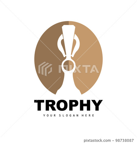 Championship Trophy Logo, Champion Award Winner Trophy Design, Vector Icon Template 98738087