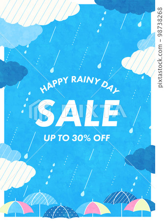 雨天流行銷售橫幅設計模板（矢量圖背景） 98738268