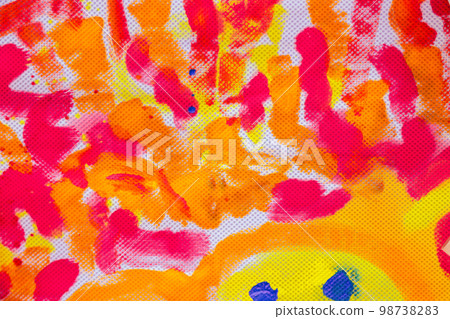 Children playing colorful paintings with paints 98738283