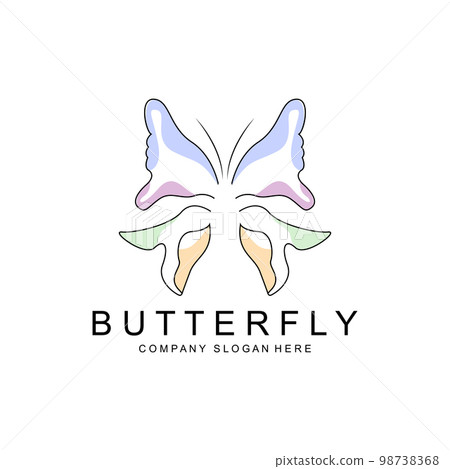 Butterfly Logo Design, Beautiful Flying Animal, Company Brand Icon Illustration, Screen Printing, Salon 98738368