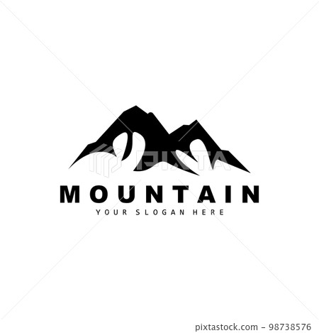 Mountain Logo Design, Vector Place For Nature Lovers Hiker 98738576