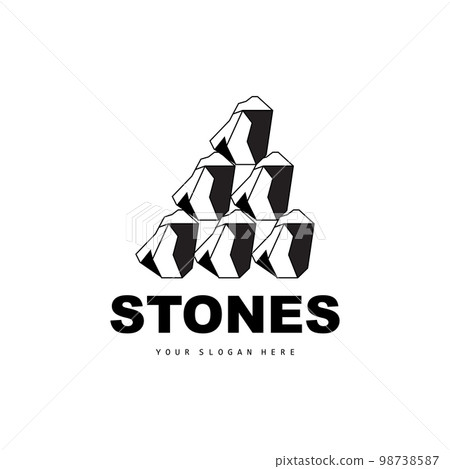 Stone Logo, Vector Stone Modern With Geometry Line Style, Design For Aesthetic Decoration, Brand Modern Product, Simple Icon Abstract Aesthetic Geometry Line 98738587
