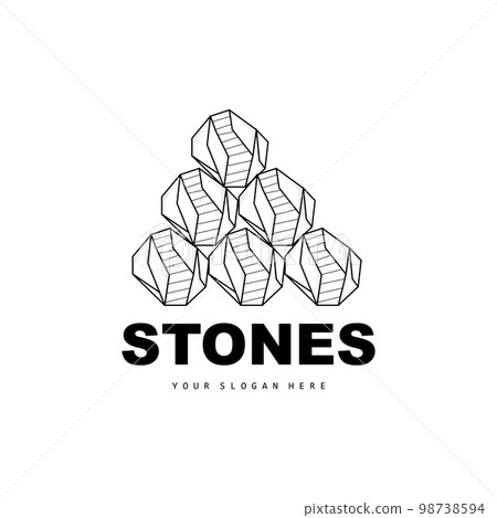 Stone Logo, Vector Stone Modern With Geometry Line Style, Design For Aesthetic Decoration, Brand Modern Product, Simple Icon Abstract Aesthetic Geometry Line 98738594