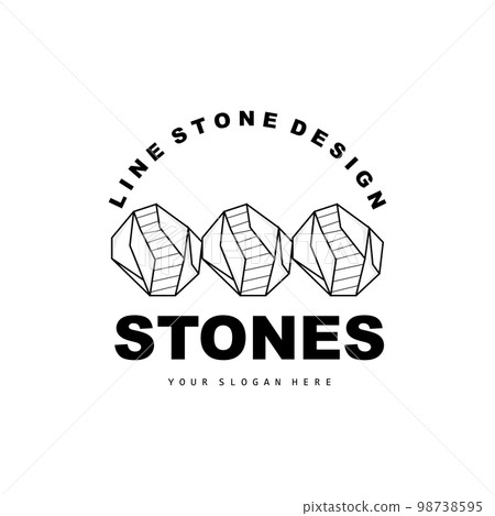 Stone Logo, Vector Stone Modern With Geometry Line Style, Design For Aesthetic Decoration, Brand Modern Product, Simple Icon Abstract Aesthetic Geometry Line 98738595