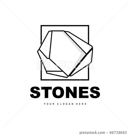 Stone Logo, Vector Stone Modern With Geometry Line Style, Design For Aesthetic Decoration, Brand Modern Product, Simple Icon Abstract Aesthetic Geometry Line 98738683