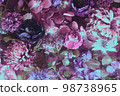 Watercolor illustration of pink flowers 98738965