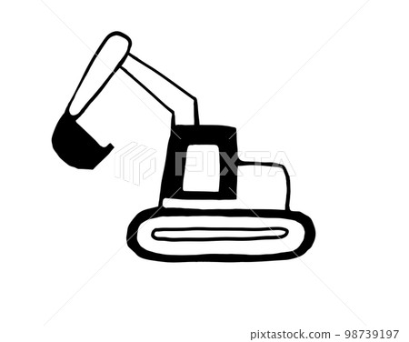 挖掘機簡單著色書插圖 98739197