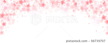 Soft and gorgeous cherry blossom frame design, banner 98739707