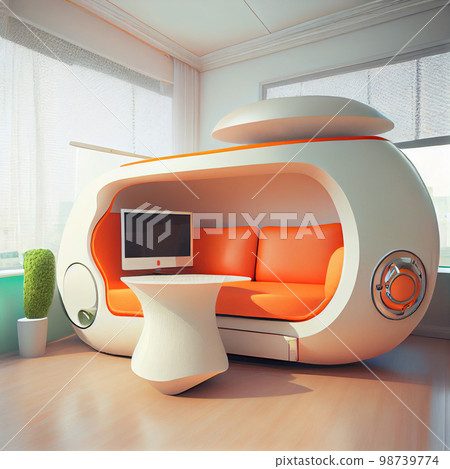 cozy ergonomic sofa in the bright interior of the future cozy ergonomic sofa in the bright interior of the future 98739774