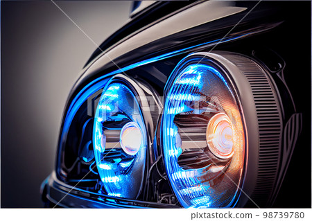 Police car lights in night time 98739780