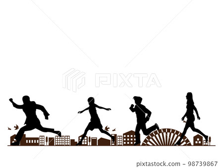 people running in the city people running in the city 98739867