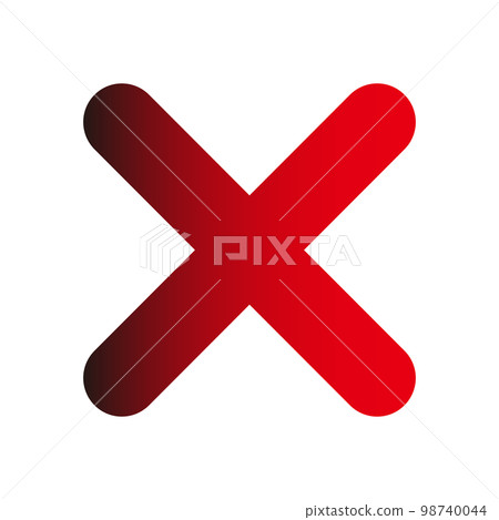 Dark gradient cross mark icon. vector. 98740044