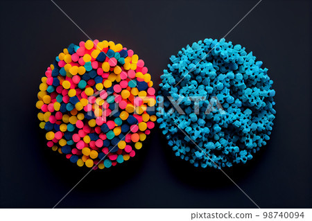 Crushed plastic granules for recycling. Plastic crusher. Recycled plastic with mixed colors. The concept of recycled plastic used 98740094