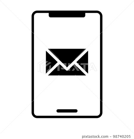 Smartphone icon on email screen. inquiry. vector. Smartphone icon on email screen. inquiry. vector. 98740205
