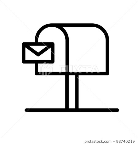 Mailbox and received mail icon. vector. Mailbox and received mail icon. vector. 98740219