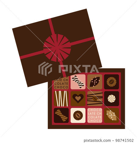 禮品盒中的巧克力插圖 98741502