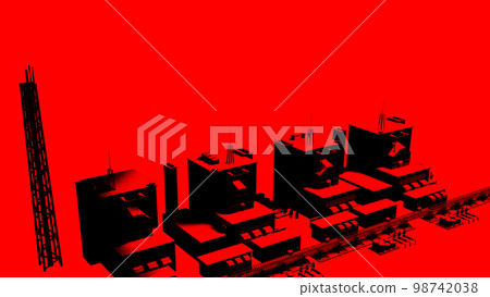 Nuclear power plant illustration 1 98742038