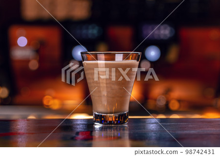 Glass cup of caffee latte Glass cup of caffee latte 98742431