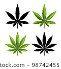 Marijuana leaf or cannabis leaf weed icons 98742455