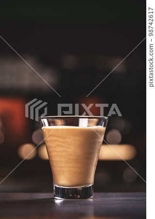 Coffee latte in glass cup 98742617