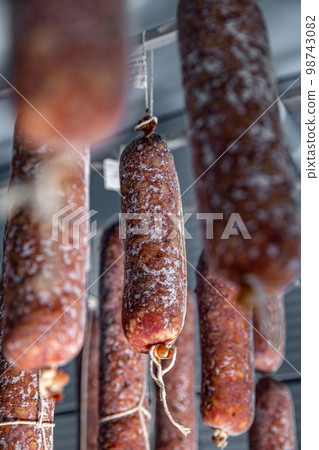 Mold on the dry salami Mold on the dry salami 98743082