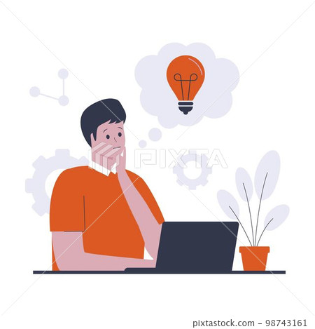 Human thinking illustration design concept. Human thinking illustration design concept. 98743161