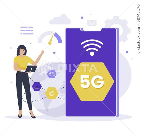 5G network illustration design concept 5G network illustration design concept 98743170