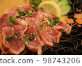 Fresh chicken sashimi platter photo 98743206