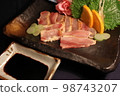 Fresh chicken sashimi platter photo 98743207
