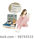 Woman looking at the list and packing 98743533