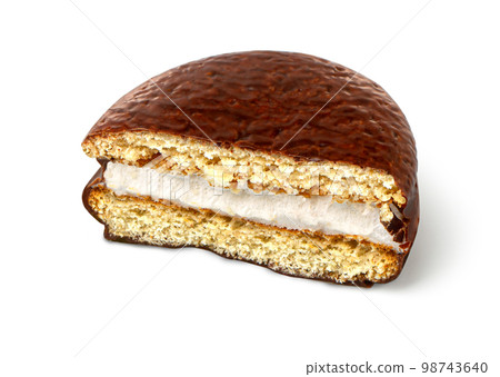 Choco pie chocolate biscuits isolated on white Choco pie chocolate biscuits isolated on white 98743640