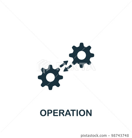 Operation icon. Monochrome simple sign from collaboration collection. Operation icon for logo, templates, web design and infographics. 98743748