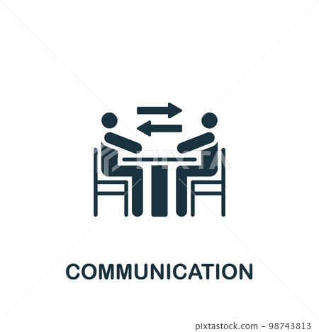 Communication icon. Monochrome simple sign from collaboration collection. Communication icon for logo, templates, web design and infographics. 98743813