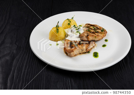 Grilled pork meat with 98744350