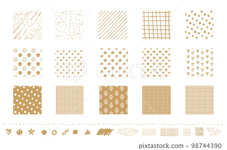 Simple and fashionable Scandinavian style handwriting pattern and pattern / pattern treatment set _ vector material _ gold _ circle _ no text Simple and fashionable Scandinavian style handwriting pattern and pattern / pattern treatment set _ vector material _ gold _ circle _ no text 98744390