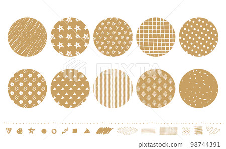 Simple and stylish Scandinavian style handwriting pattern and pattern / pattern treatment set _ vector material _ gold _ no letters Simple and stylish Scandinavian style handwriting pattern and pattern / pattern treatment set _ vector material _ gold _ no letters 98744391