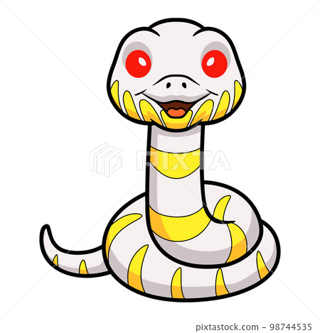 Cute albino mangrove snake cartoon 98744535