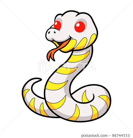 Cute albino mangrove snake cartoon 98744553