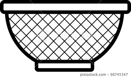 A simple monochrome illustration of a strainer 98745347