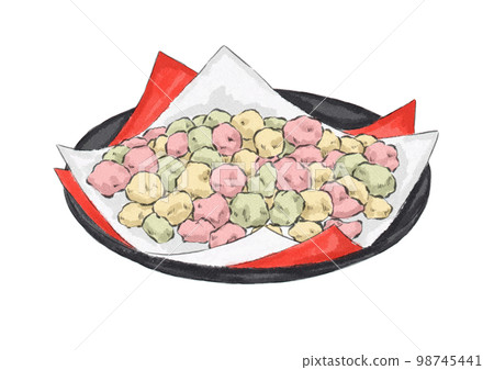 黑板紙上關西日向的插圖（水彩風格） 98745441