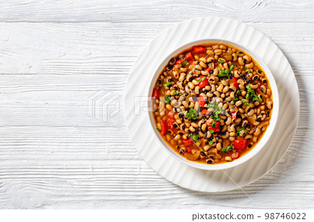 Vegan Hoppin John, savory black-eyed pea stew 98746022