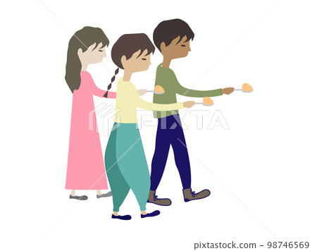 孩子們在復活節玩彩蛋比賽 孩子們在復活節玩彩蛋比賽 98746569