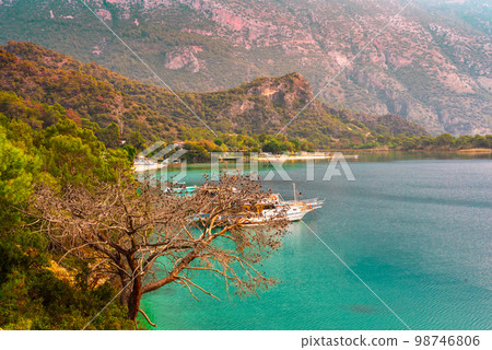 View of the Blue Lagoon in winter, Oludeniz Turkey 98746806