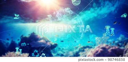 Coral reef sea and environmental image Horizontal visuals for banners and advertisements 98746838