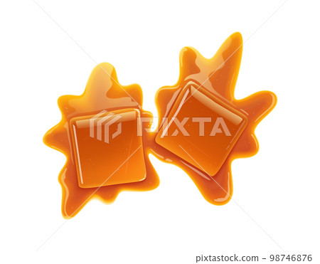 Caramel Melt Realistic Composition 98746876