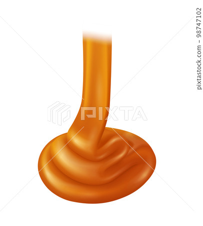 Caramel Stream Realistic Composition 98747102