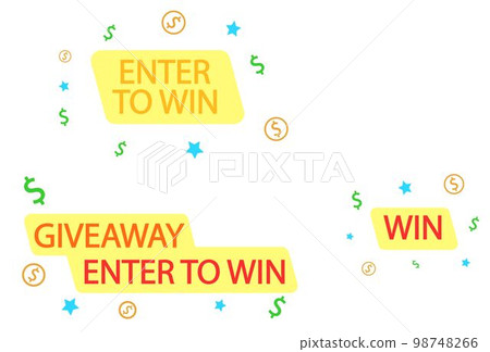 Abstract advertising inscriptions in red, orange and yellow colors with various icons. Abstract advertising inscriptions in red, orange and yellow colors with various icons. 98748266